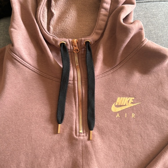 Nike Cropped Quarter Zip Hoodie Size L - Picture 2 of 5